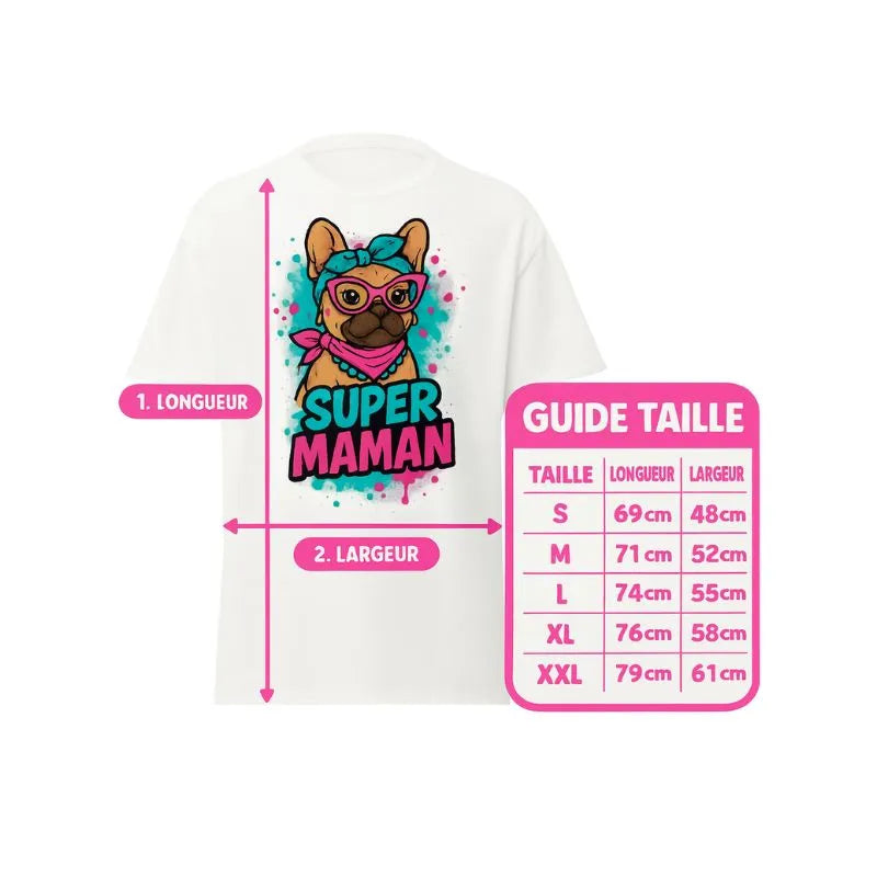 T-shirt Bouledogue Français “Maman Cool” – Le Cadeau Parfait Pour les Amoureuses de Frenchies