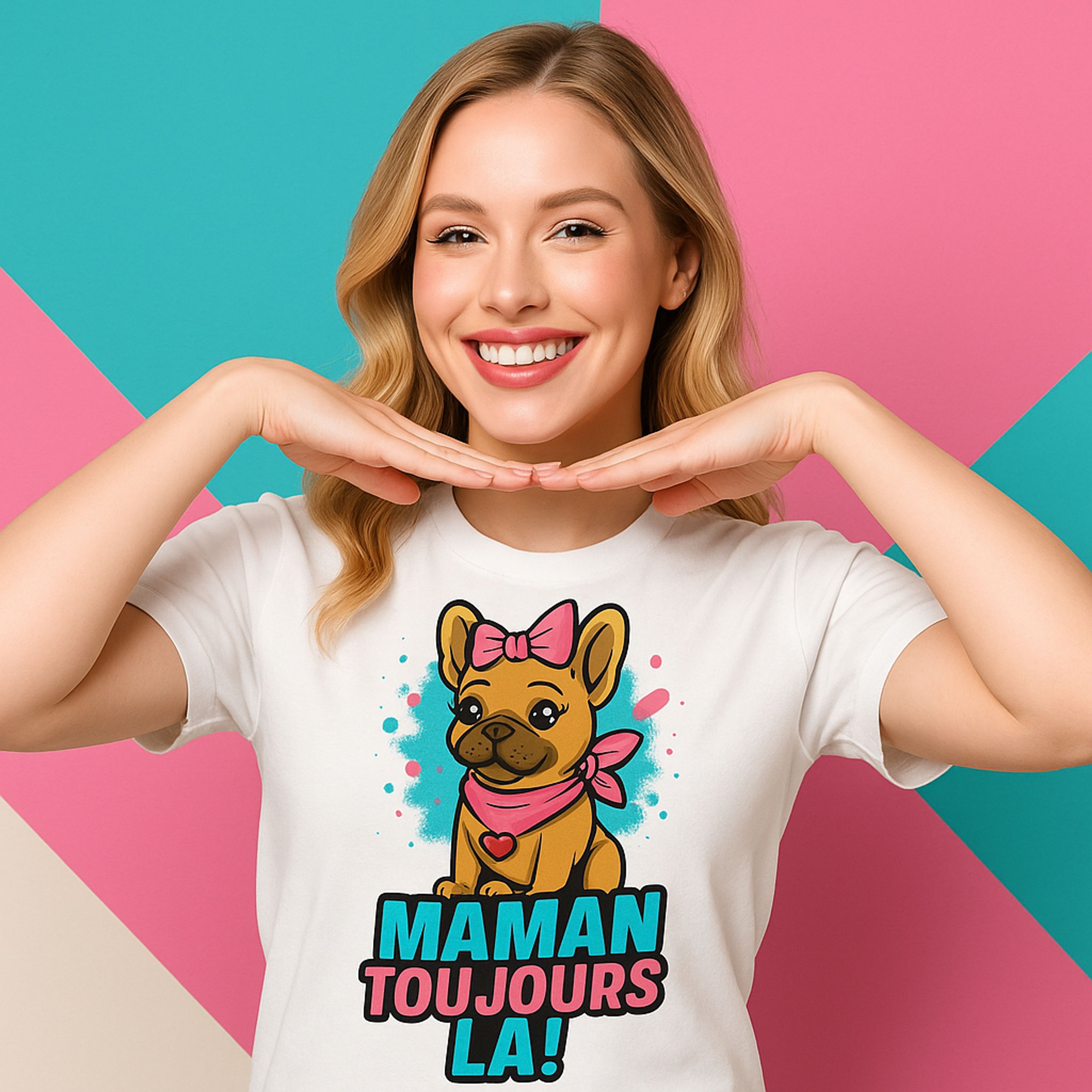 T-shirt Bouledogue Français Maman Toujours Là – Cadeau original