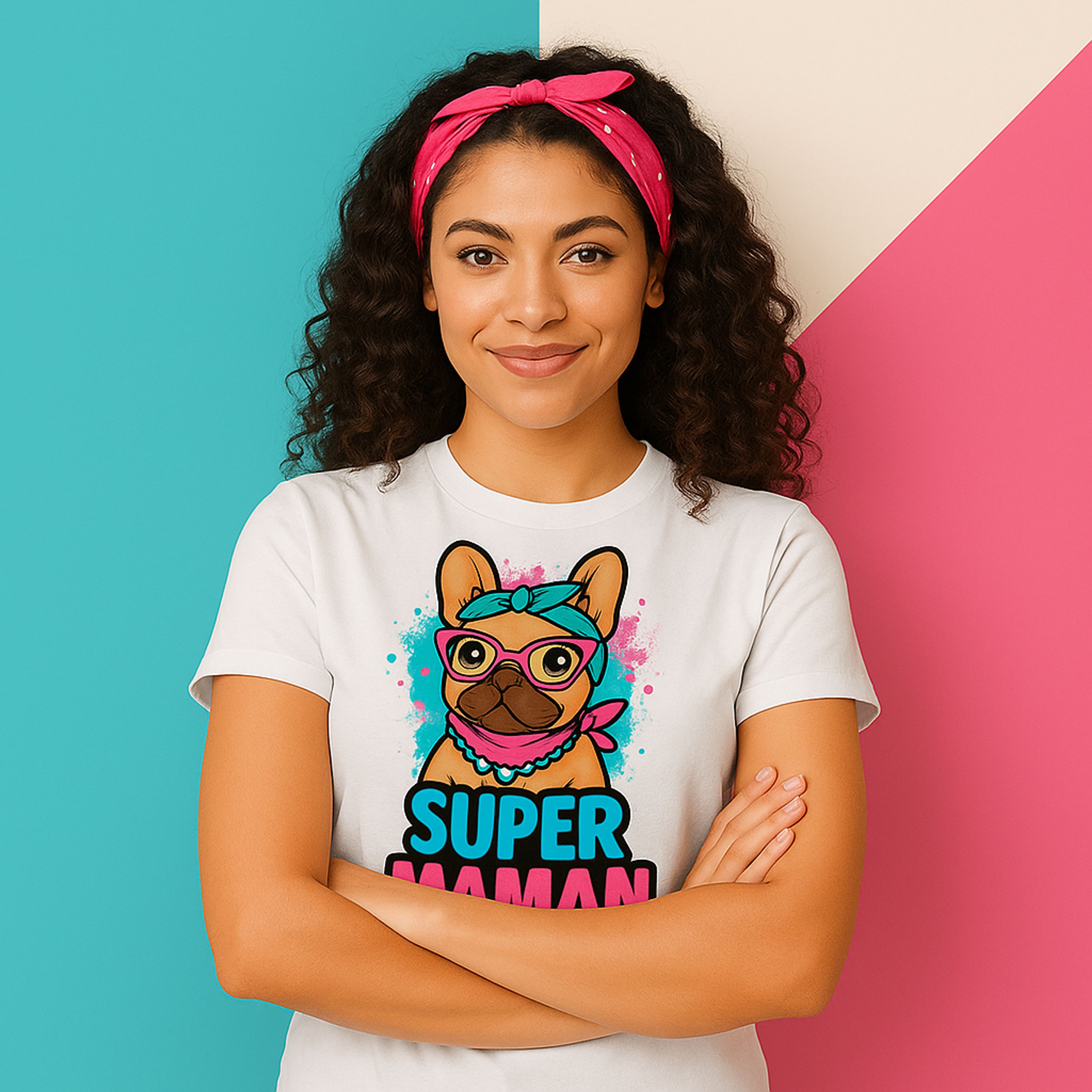 T-shirt Bouledogue Français Super Maman – Cadeau original