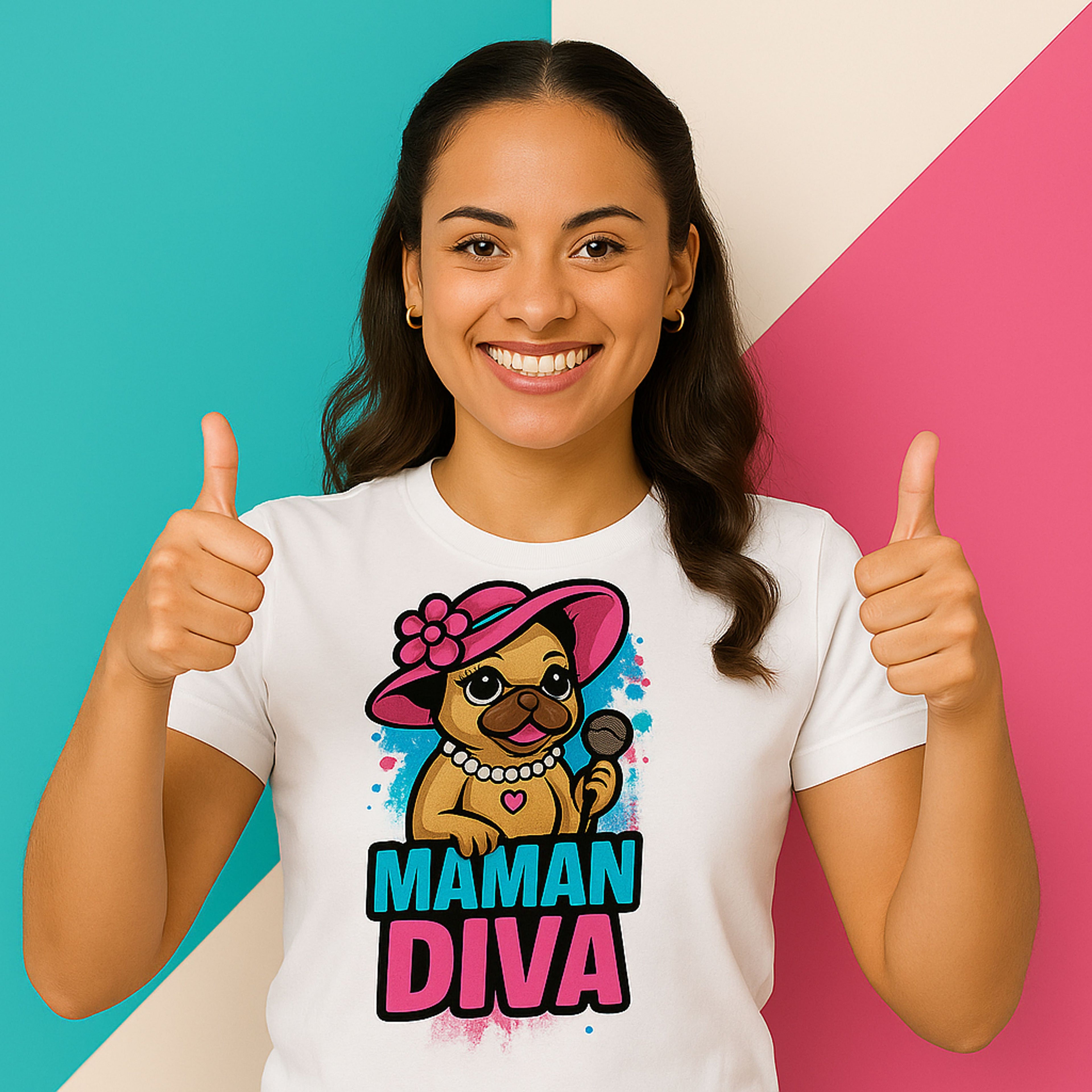 T-shirt Bouledogue Français Maman Diva – Cadeau original