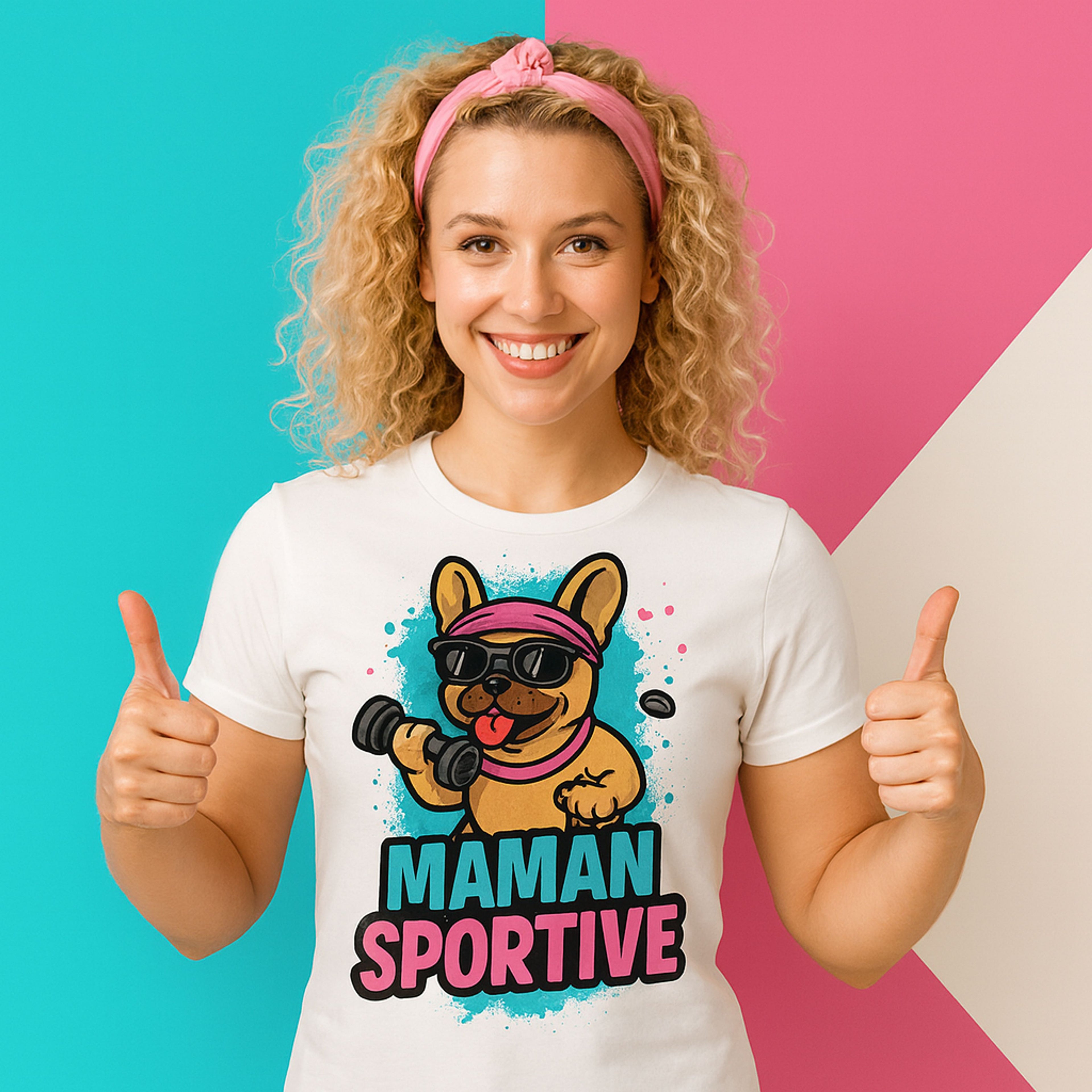 T-shirt Bouledogue Français Maman Sportive – Cadeau original