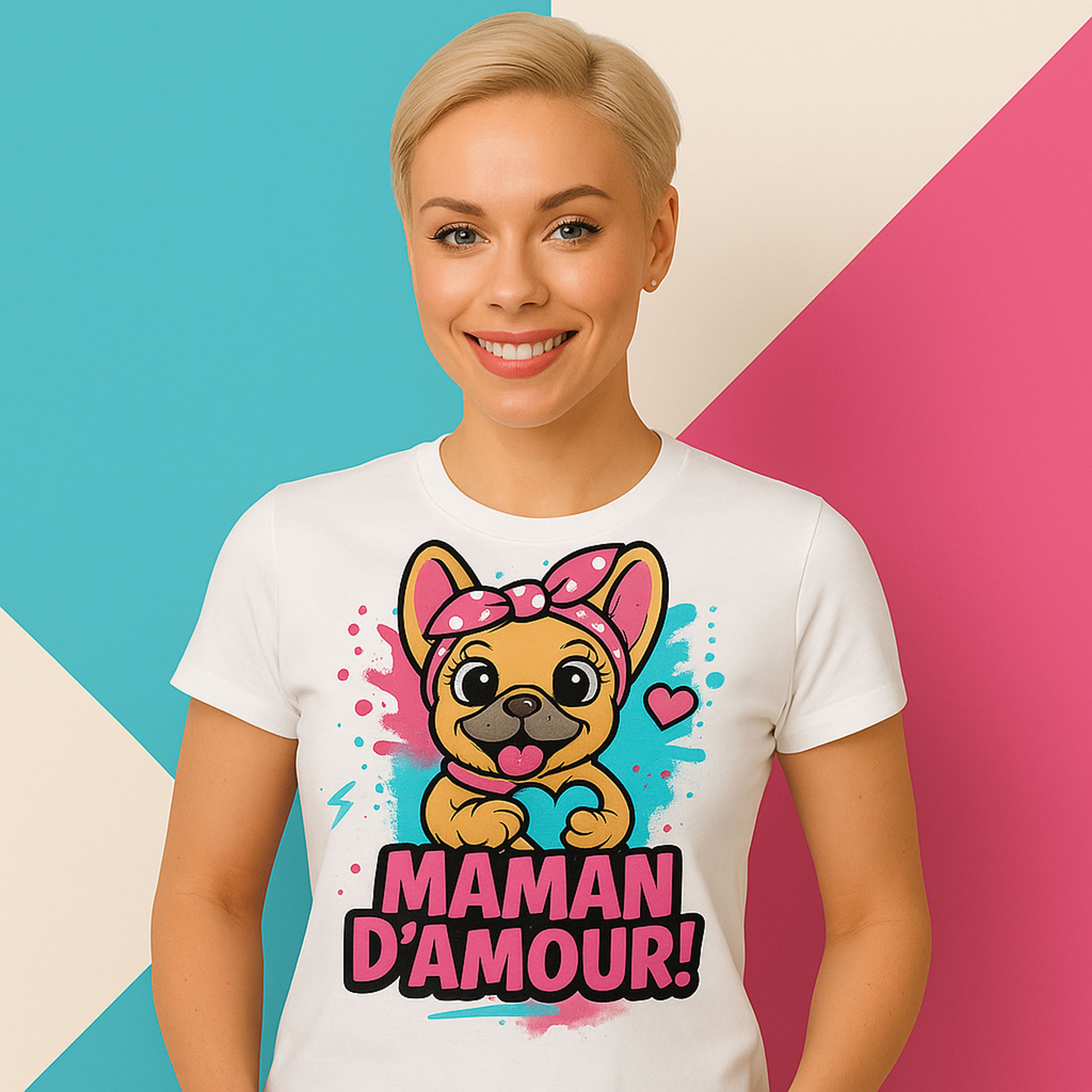 T-shirt Bouledogue Français Maman d'Amour – Cadeau original