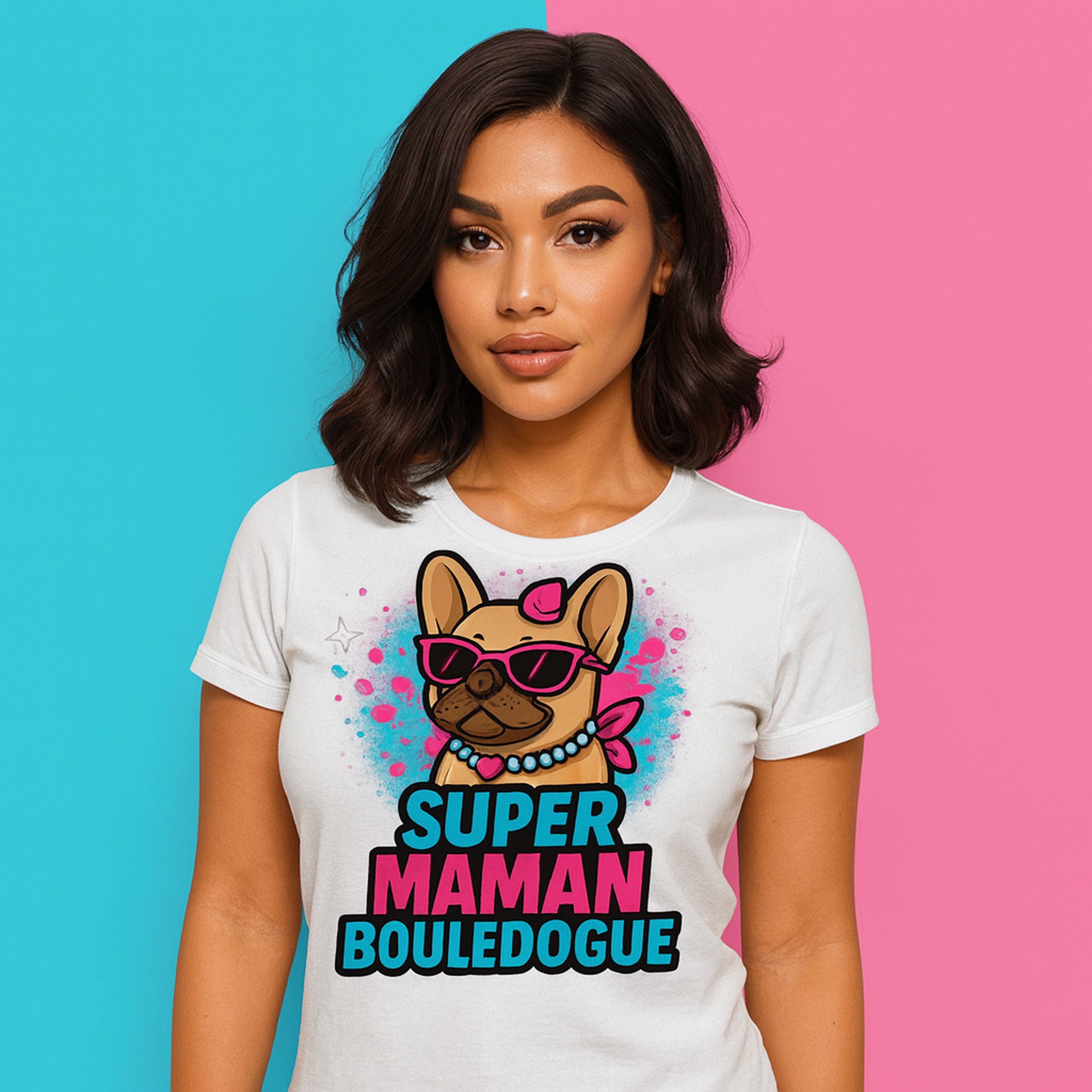 T-shirt Bouledogue Français Super Maman Bouledogue – Cadeau original