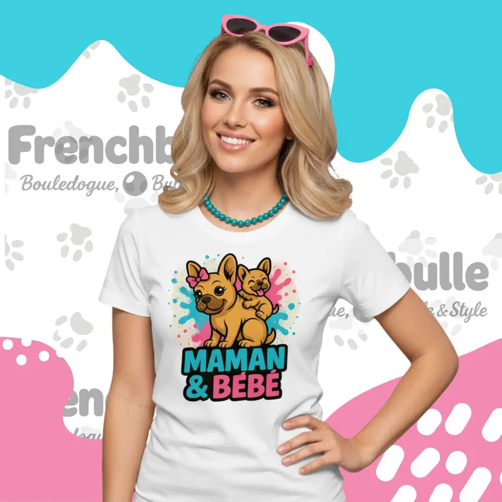 Duo Maman & Bébé 👩‍👧 | T-shirt Bouledogue Français - FrenchBulle  