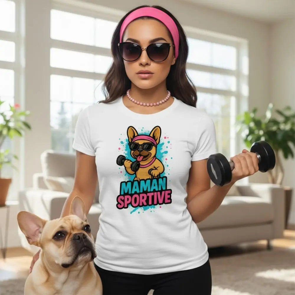 Maman Sportive 💪 | T-shirt Bouledogue Français FrenchBulle