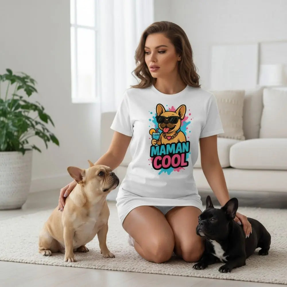 T-shirt Bouledogue Français | Maman Cool 🐾 - FrenchBulle  