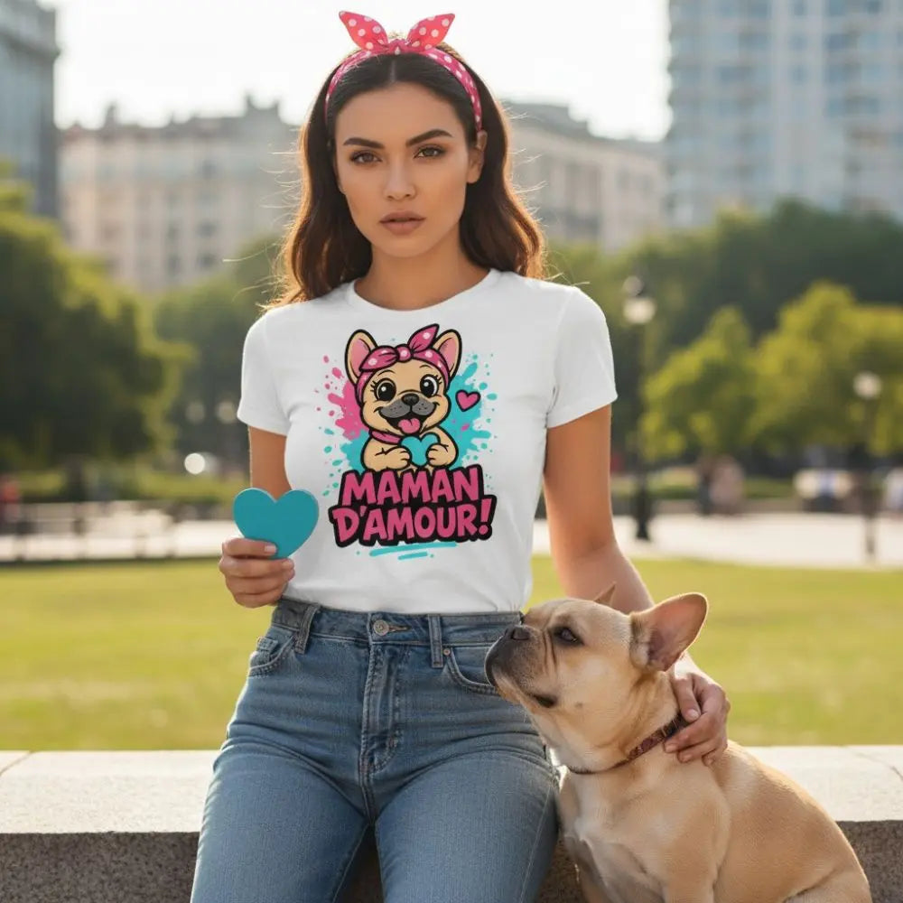 Maman d’Amour 💓 | T-shirt Bouledogue Français - FrenchBulle  
