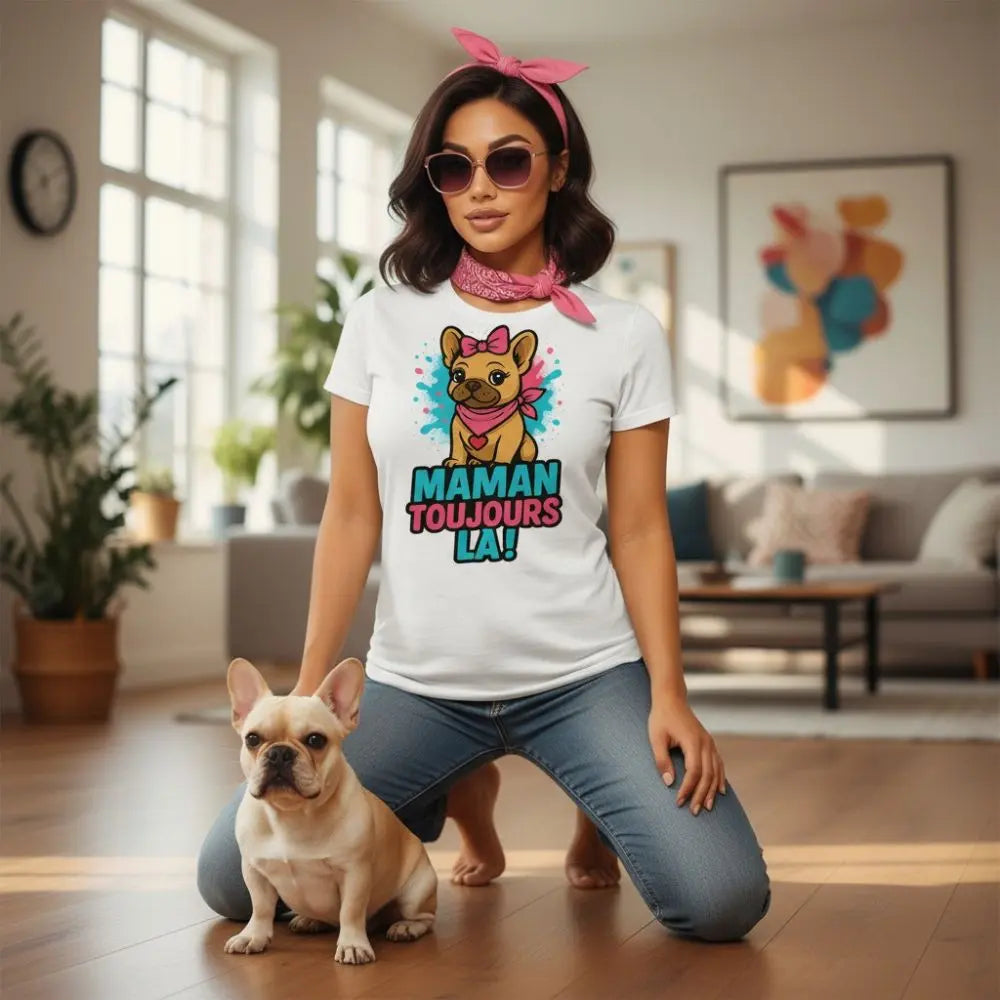 Maman Toujours Là 🐶 | T-shirt Bouledogue Français - FrenchBulle  