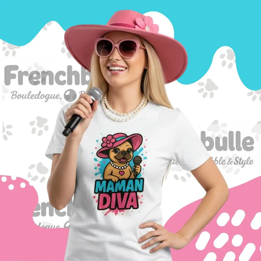 Maman Diva 👑 | T-shirt Bouledogue Français Chic - FrenchBulle  