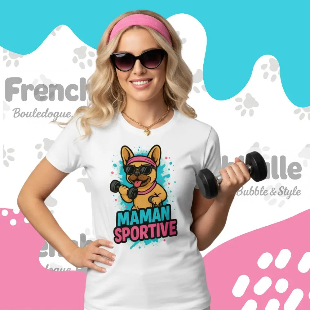 Maman Sportive 💪 | T-shirt Bouledogue Français FrenchBulle