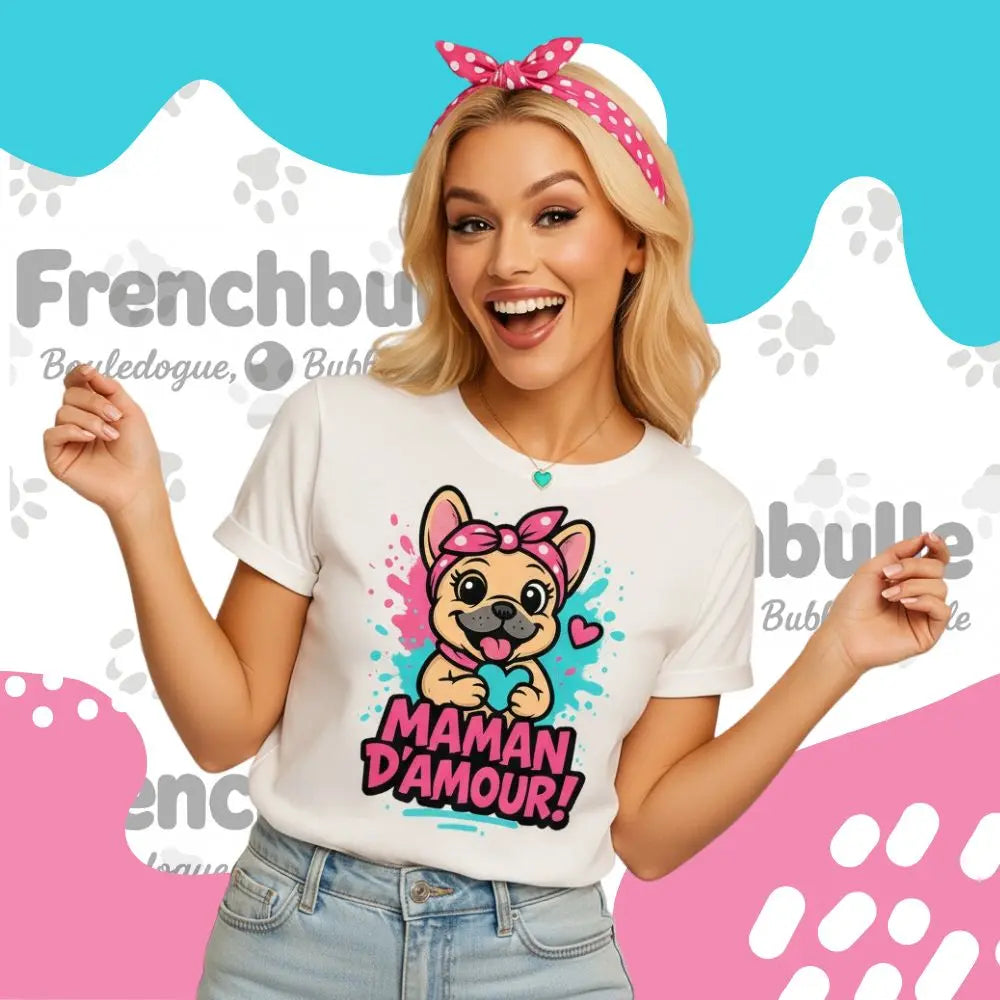 Maman d’Amour 💓 | T-shirt Bouledogue Français - FrenchBulle  