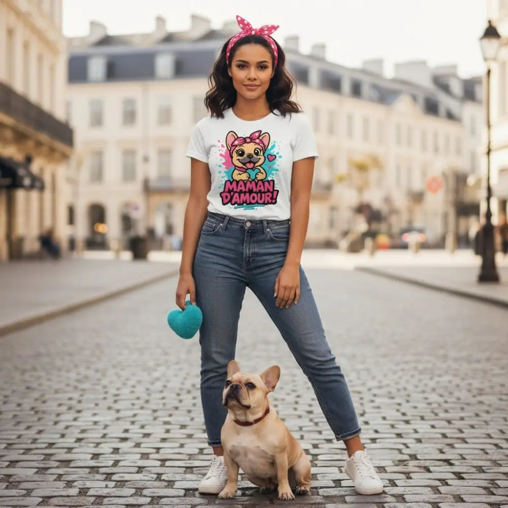 Maman d’Amour 💓 | T-shirt Bouledogue Français - FrenchBulle  