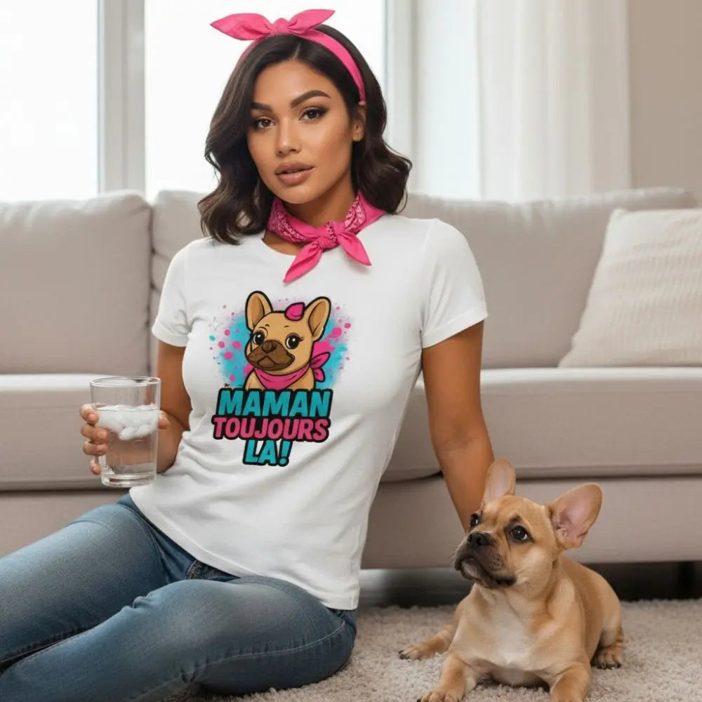 Maman Toujours Là 🐶 | T-shirt Bouledogue Français - FrenchBulle  