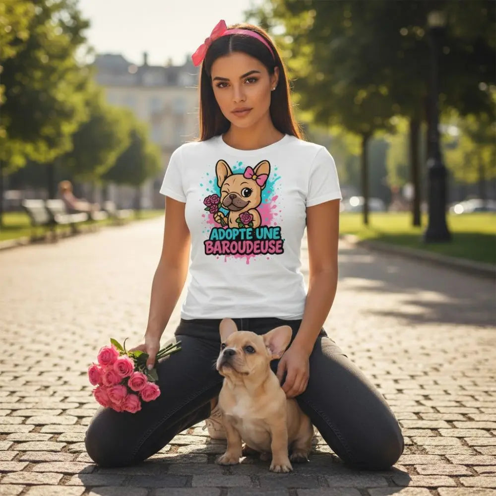 Adopte une Baroudeuse 🌍 | T-shirt Bouledogue Français - FrenchBulle  