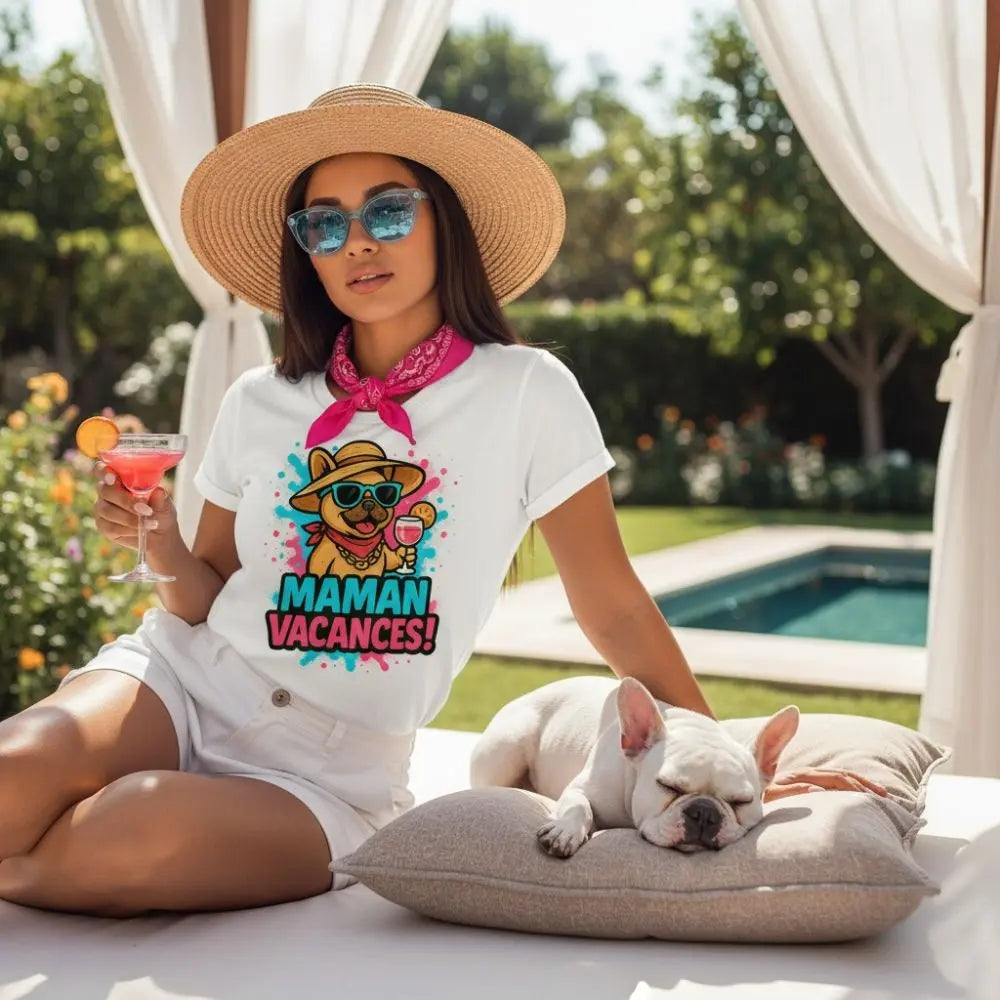 T-shirt Bouledogue Français | Maman Vacances ☀️ FrenchBulle