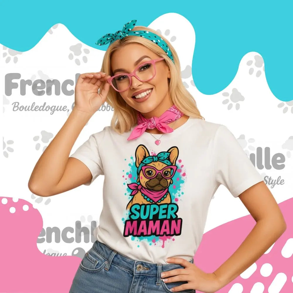 T-shirt Bouledogue Français | Super Maman 💖 FrenchBulle