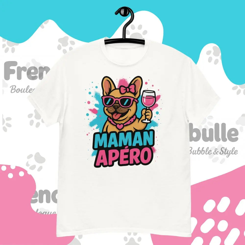 Maman Apéro 🍸 | T-shirt Bouledogue Français - FrenchBulle  