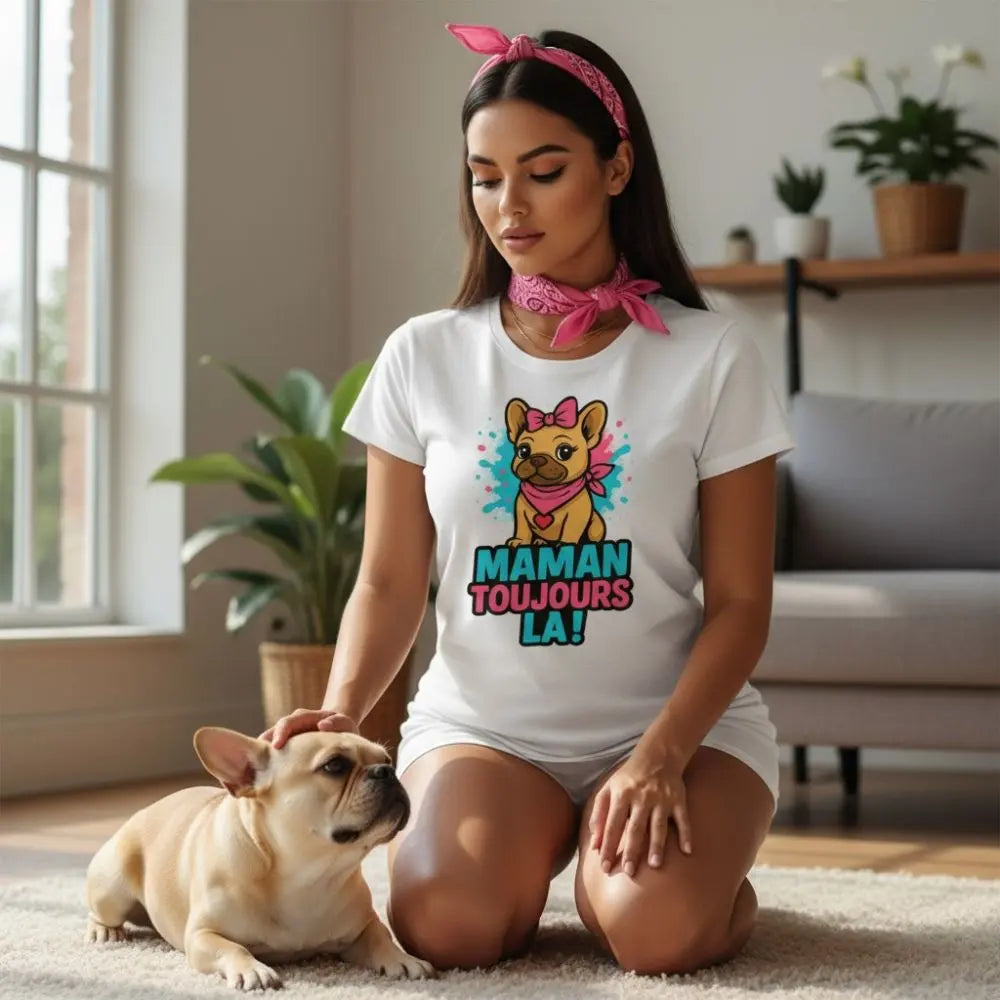 Maman Toujours Là 🐶 | T-shirt Bouledogue Français - FrenchBulle  