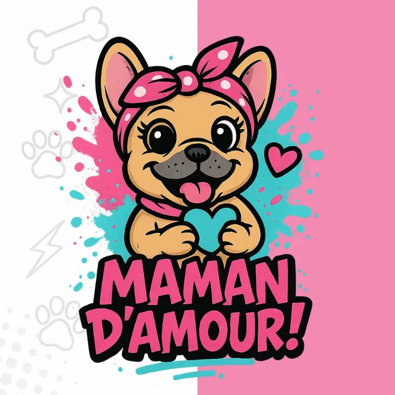 T-shirt Bouledogue Français Maman d'Amour – Cadeau original