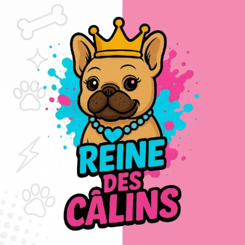 T-shirt Bouledogue Français Reine des Câlins – Cadeau original